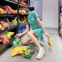 Fishtail cheongsam womens summer improved version of the 2021 new modern Chinese style bone erosion young section girl daily short section