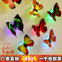 Creativity Seven colorful butterfly small night light luminous dragonfly can stick LED light ground showy light toy hot sell