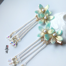 Mist hairpin search original handmade Hanfu headdress ancient style fairy tassel pair clip Retro small fresh pearl hairpin