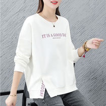 (Cotton) 2020 Spring and Autumn new clothes female Korean version of base shirt long sleeve round neck casual loose pullover top