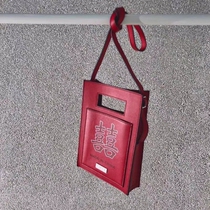 (Official direct mail) SMFK private file bag design Red happy leather leather backpack