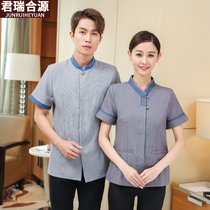 Chinese style cleaning clothing Hotel Hotel room work clothes short sleeve summer hotel restaurant cleaning clothing housekeeping work