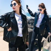 Plus velvet thick winter leather women short spring and autumn 2021 New Korean student loose motorcycle leather jacket