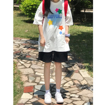 Lean broadleg sports casual shorts women 2022 summer loose Korean version American high waist straight cylinder 50% mid-pants tide