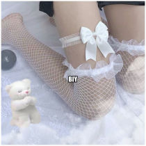 jk uniforms silk stockings butterfly knot legs ring over knee fishing nets socks sexy black socks children half leg lolita agaric side