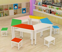 Primary and middle school students desks and chairs student reading table art pei xun zhuo counseling children tutorial hexagonal ti xing zhuo