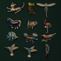 High-end retro animal mens suit brooch womens pin 2021 new trendy suit corsage niche design sense