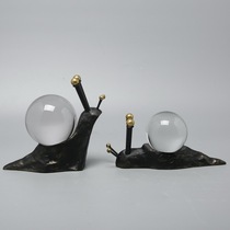 Chinese Classical Modern Soft Selling Field Boilerplate High-end Living-room Home TV Cabinet Animal Snail Sculptures Small Pendulum