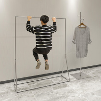 Clothing display floor combination silver Iron men and womens clothing store shelves zhong dao jia childrens clothing hanging clothes rack