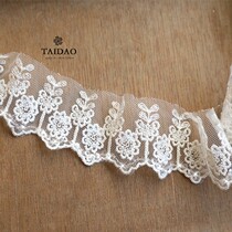 Taiwan Island new ivory white sequin embroidery lace accessories B12 home fabric DIY handmade fine lace