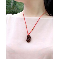 A Stone natural gold red stone Fortune wishful crystal pendant couples jewelry for men and women