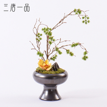 Modern new Chinese simulation bonsai soft suit Zen overall floral set furnishings living room study model room ornaments