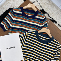 It looks like a copywriter Dont compare it Striped knitted short-sleeved T-shirt knitted dress