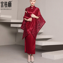 New mother dress cheongsam short wedding banquet mother presided over red evening dress female young mother-in-law noble slim