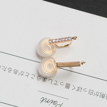 14K bag real gold ear clip without ear hole word zircon coil mosquito coil ear clip converter diy material empty support