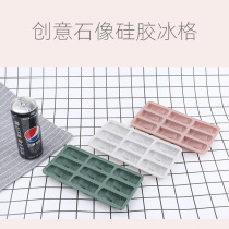 Creative stone statue ice grid Silicone ice box Mysterious Easter Island stone statue ice mold Fun ice grid ice cube mold
