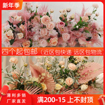 New wedding props road guide flower row table flower stage layout supplies hotel photography decoration silk flower fake flower