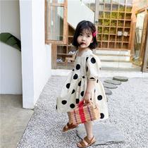 Girls dress for dress and summer clothes 2021 new Korean version dress Baby Childrens tennis Red Ocean Girl Podot princess dress