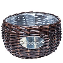 50% off hot sale Willow woven grass woven Rattan woven bamboo woven small flower pot flower basket Pure hand woven green dill basket