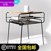 Economical Nordic bedside table Simple modern edge Light luxury Wrought iron room shelf Fashion bedroom storage cabinet