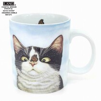 Foreign trade LANG mug Standard American painting Cat butterfly coffee cup Handy cup