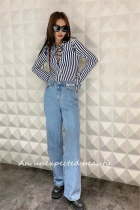 kimhekim jeans female broadleg high waist straight cylinder South Korean Zheng Xiujing with the same spot pants