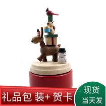 Taiwan jeancard Sen live fun real wooden lover gift Elk music box Little girl rotating creative