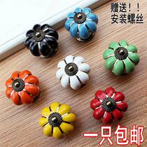 Accessories decorative button drawer drawers chest furniture round cabinet wardrobe cute door handle pastoral pumpkin handle