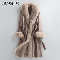 Kaiser Caesar long fox fur collar leather clothing rabbit fur fur original ecological fur one coat women