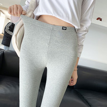 (break code) clear cabin pure color thread cotton elastic beating bottom pants woman inside and outside wearing spring and autumn pants high waist tight fit pants