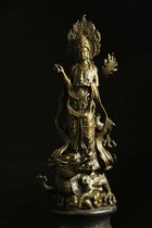 Japan Workshop decoration Saint Guanyin Bodhisattva was illustrated by the bronze 42cm collection decoration technology