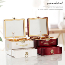 Classical elegant square storage jewelry box Creative rotating dance music box Music box Valentines Day Birthday gift
