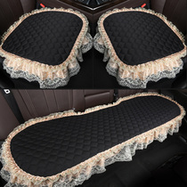 Lace woman car cushion Three seasons universal single piece of cloth art cotton linen with no backrest single fart cushion seat cushion