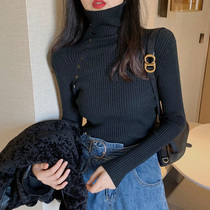 2020 autumn and winter classic thick pile turtleneck sweater womens tight slim fit inside wild long-sleeved knitted base shirt