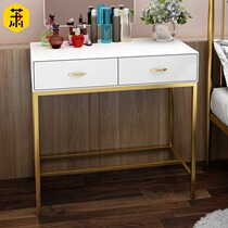 Simple modern solid wood bedroom dresser Small apartment wrought iron paint dressing table multifunctional Nordic dressing table