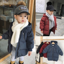 Chenchen mother baby baby winter clothes new boy hooded down jacket white duck down jacket 1-3 years old childrens coat