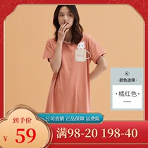 Summer pure cotton female short sleeve sleeping dress home Clothing Fashion All-cotton Thin lady Sleepwear home top Guagua