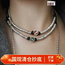 The country now doesnt back down for the Spanish tide card UNOde50 green powder crystal cow leather necklace handmade silver plated European and American INS