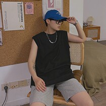 Carmack sleeveless T-shirt small neckline for men and women Tide Cards Sports Vest Loose Korean version Shoulder Pure Cotton Summer 2022
