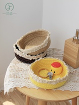 Creative entrance small key storage Household door storage artifact Cotton thread basket Bedside basket