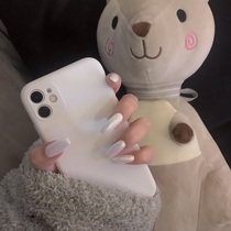 Manual minimalist European and American trapezoidal extremely light white finished product mealachia phototherapy beauty nail wearing nail disassembly false nail J13