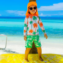 Childrens swimsuit split flat corner long sleeved windproof surf diving swimsuit