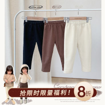 Cookie home baby dress 1-3 year old baby fleece slim slim foot pants girl bottom pants