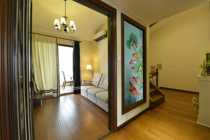 Modern art glass screen partition entry porch decoration living room dining room background wall frosted carved lotus fish