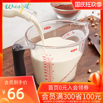 OXO scale oblique measuring cup 500ml can be seen directly with non-slip handle baking tool imported from the United States