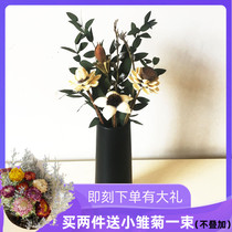 Euclidean leaves Nordic style ins home living room decoration light luxury retro dried flower bouquet rose pine cone