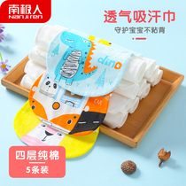 Antarctic baby sweat towel baby cotton pad back towel newborn boy boy girl girl child gauze printed sweat scarf