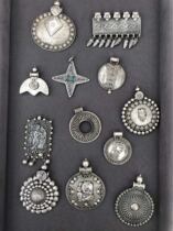 Indian Rajasthan ethnic style handmade 925 silver pendant necklace