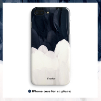 Lukewarm wind feathers apply to Apple 11PRO xs max xr glossy iphone7 8plus mobile phone shell soft
