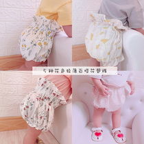Girls flower pants pure cotton baby shorts baby bloomers 0 leggings 1 bread pants 2 summer clothes Big Ass 3 years old